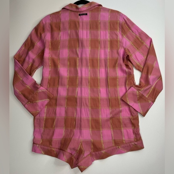 NWT Victoria’s Secret Plaid Flannel Button Down Romper Pj’s Womens Small - Picture 2 of 8